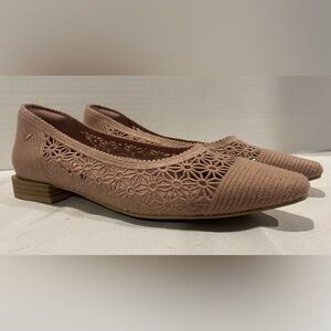 VIVAIA Maelyn Small Square Toe Rose Pink Woven Heeled Loafer Women’s  5-5.5 (36)